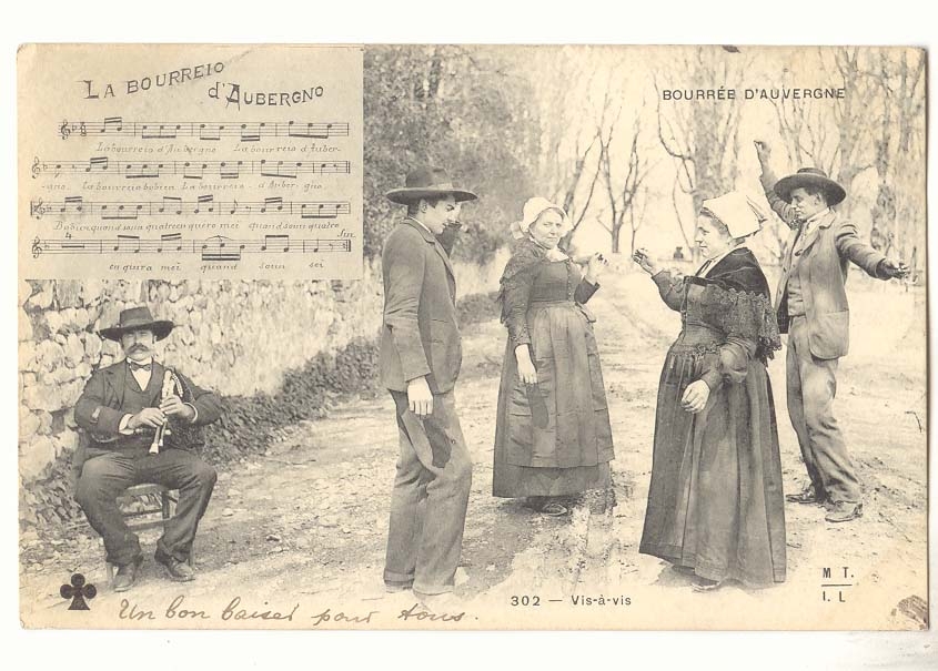 Auvergne CPA La bourree (danse) Vis a vis