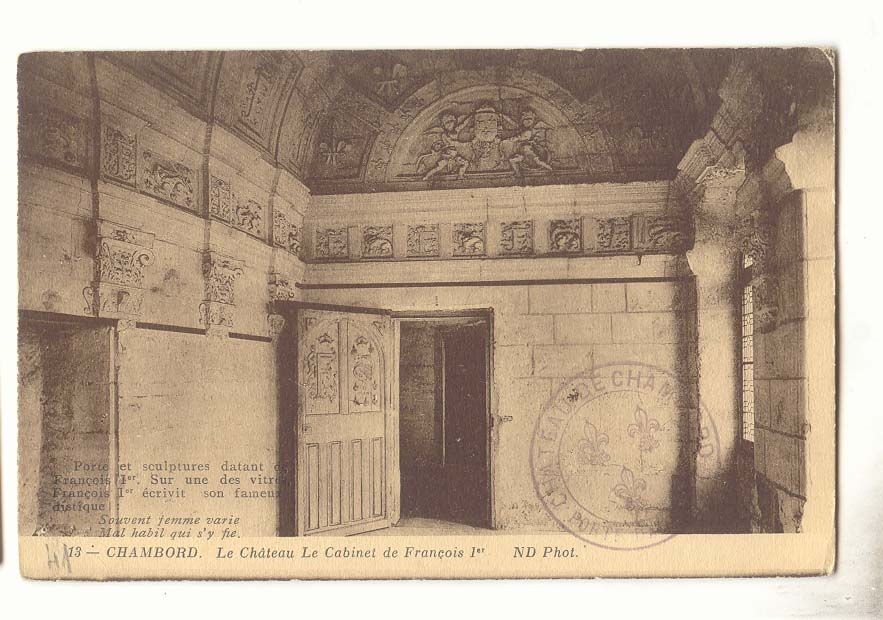 chambord CPA Le chateau Le cabinet de Francois 1er