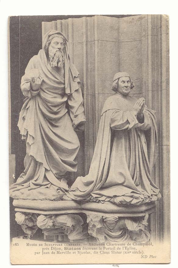 Musee de sculpture comparee CPA Ancienne chartreuse de Champmol pres Dijon Statues decorant le portail de l'eglise