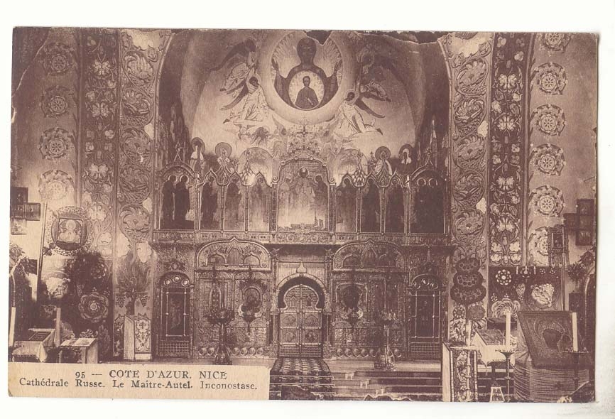 Nice CPA Cathedrale Russe Le maitre autel Inconostase