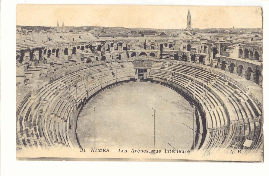 Nimes CPA Les arenes vue interieure