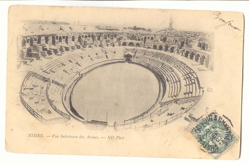 Nimes CPA Les arenes vue interieure
