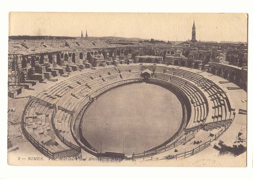 Nimes CPA Les arenes vue interieure