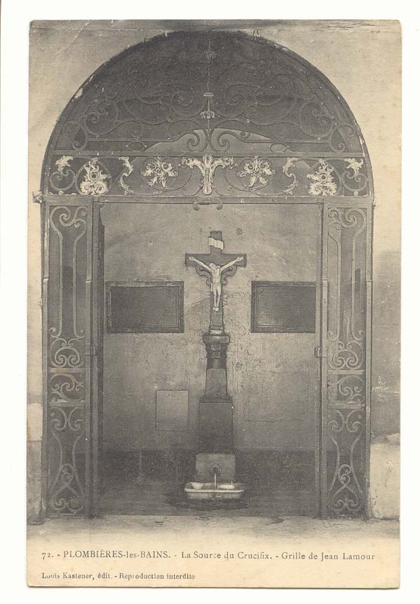 Plombieres les Bains CPA La source du crucifix GRille de Jean Lamout