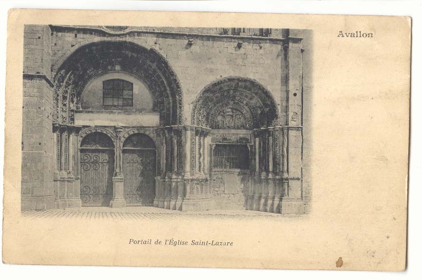 Avallon CPA Portail de l'eglise Saint Lazare
