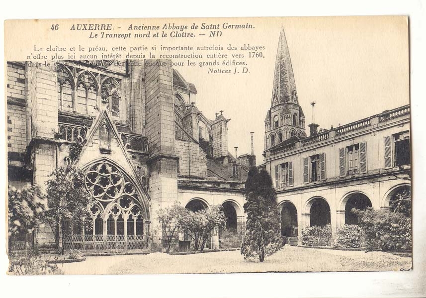 Auxerre CPA Ancienne abbaye de Saint Germain Le transept nord et le cloitre