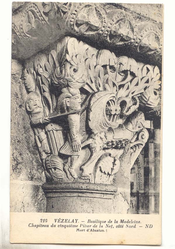Vezelay CPA Basilique de la Madeleine Chapiteau du cinquieme Pilier de la Nef cote Nord