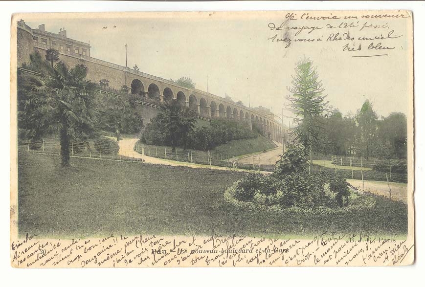 Pau CPA le nouveau boulevard et la Gare