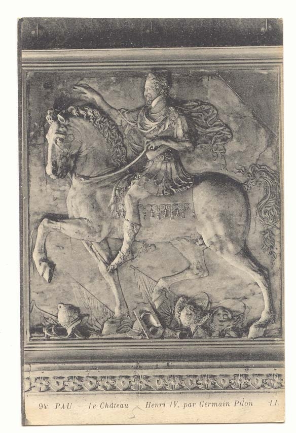 Pau CPA le chateau henri IV par germain Pilon (cheval horse)