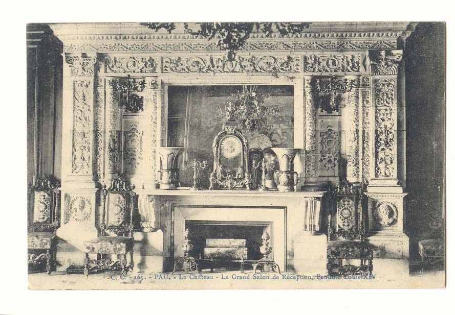 Pau CPA Le chateau le grand salon de reception Pendule Louis XIV