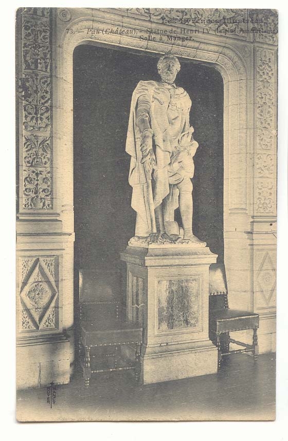 Pau CPA le chateau Statue de Henri IV (salle a manger)