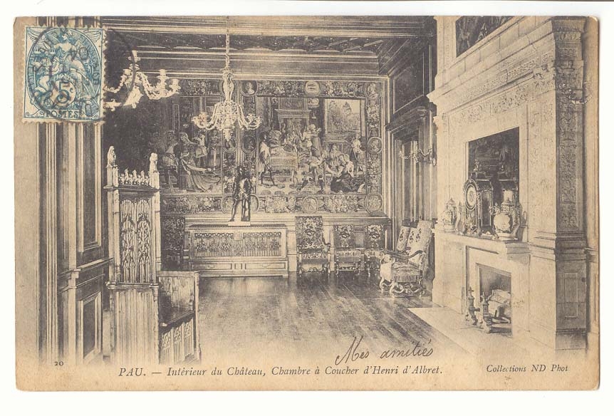 Pau CPA Interieur du chateau chmabre a coucher d'henri d'albret