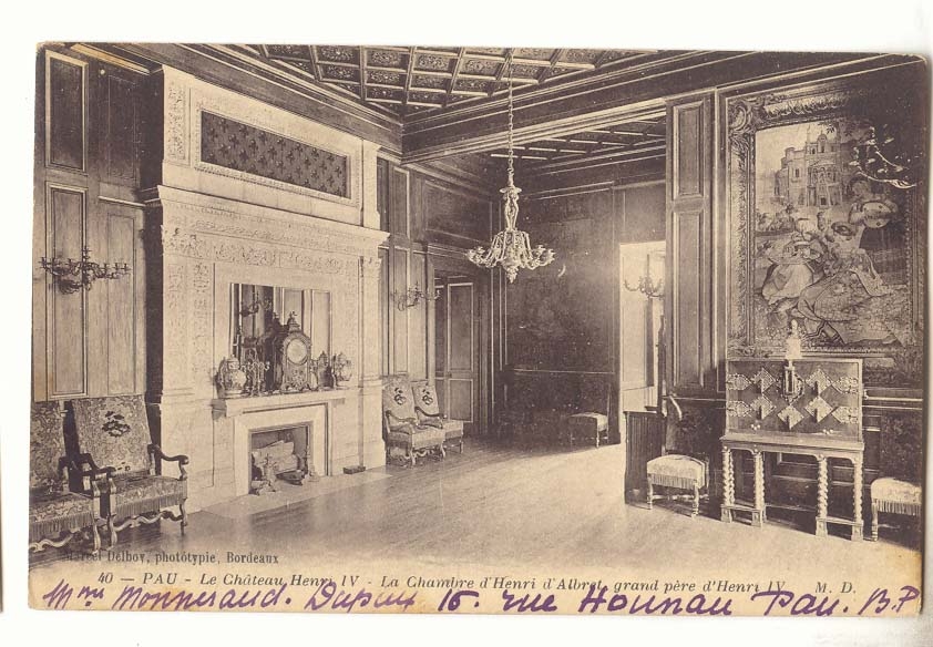 Pau CPA Le chateau Herni IV La chambre d'henri d'albret grand pere d'Henri IV