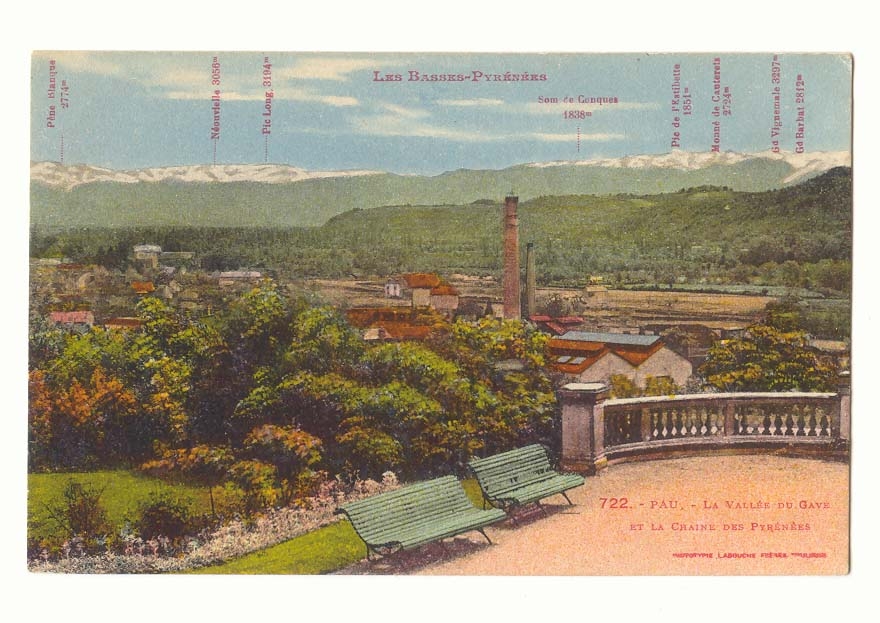 Pau CPM la vallee du Gave et la chaine des Pyrenees