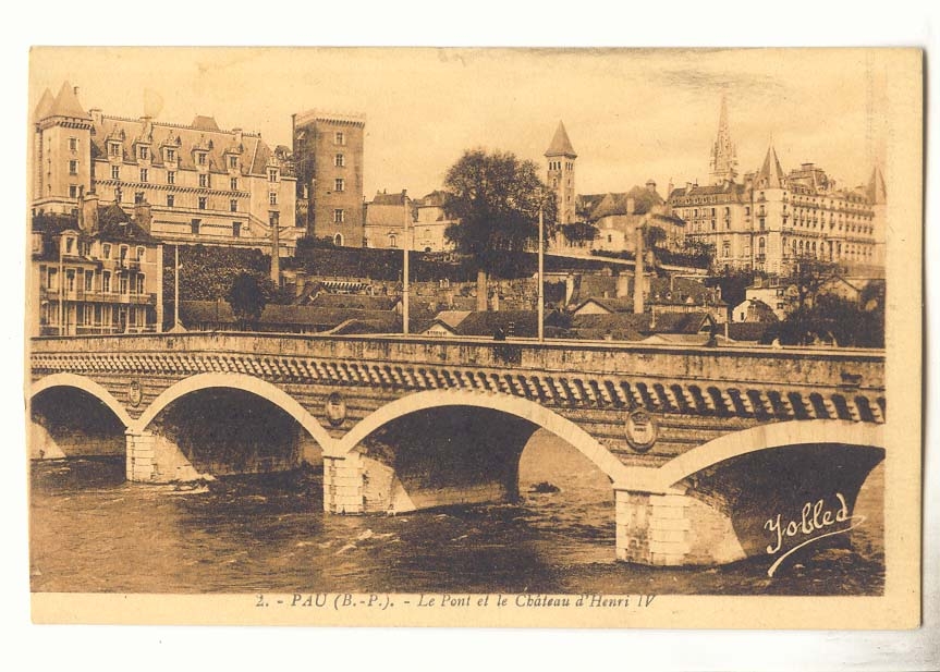 Pau CPA Le pont et le chateau d'Henri IV 