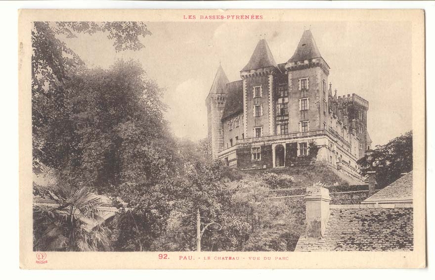 Pau CPA Le chaetau Vue du parc