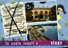 CPA Vichy Allier Reine des Villes d'Eaux Source des Celestins Le Plan d'eau et la Rotonde 