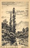 CPA bords de ruisseau illustration
