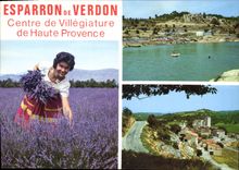 CPA Esparron de Verdon Alpes de Haute Provence village provencal dominant le lac forme par la barrag