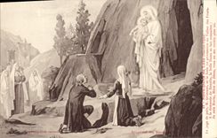 CPA Notre Dame du Laus Hautes Alpes le juge de paix M Grimaud et la foule en procession au Vallon de