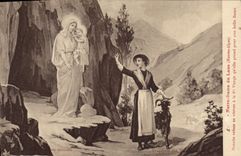 CPA Notre Dame du Laus Hautes Alpes  Benoite refuse sa chevre a la Ste Vierge qu'elle prend une bell