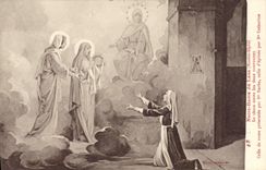 CPA Notre Dame du Laus Hautes Alpes le choix eatre les deux couronnes celle de roses presentee par S