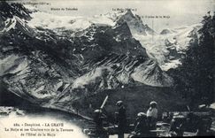 CPA Dauphine La Grave La MEije et ses Glaciers vus de la Terrasse de l'Hotel de la Meije 