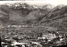 CPA La Route des Grandes Alpes Col de Vars Vue sur Guillestre et le Massif du Pelvoux 