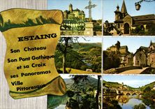 CPA Estaing Aveyron Le Chateau Vue generale 