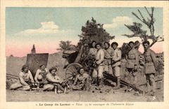CPA Le Camp du Larzac Piece 75 de Montagne de l'Infanterie Alpine 
