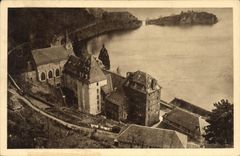 CPA La Deveze Cote Nord Ouest Le Lac de Sarrans et l'Ile de Notre Dame de Bonne Esperance 