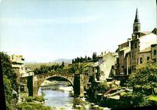 CPA Camares Aveyron Le Pont et l'Eglise 