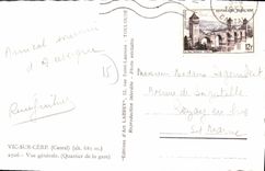 CPA Vic sur Cere Cantal Vue generale Quartier de la gare