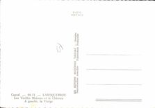 CPA Cantal Laroquebrou Les Vieilles Maisons et le Chateau a gauche la Vierge