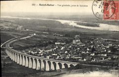 CPA SAINT-SATUR vue générale prise de Sancerre