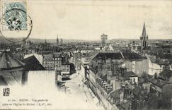 CPA DIJON vue générale prise de l'église Saint-Michel