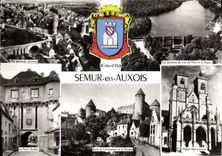 CPSM SEMUR-en-AUXOIS Lac de Pont vue générale église Donjon Porte Guiller
