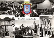 CPSM SEMUR-en-AUXOIS Lac de Pont vue générale église Donjon Porte Guiller