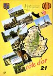 CPSM carte touristique Côte d'Or