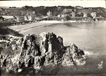 CPSM PERROS-GUIRREC plage de Trestrignel château