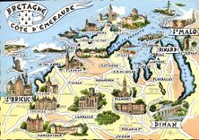 CPSM carte touristique BRETAGNE COTE d'EMERAUDE les quilles