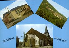 CPSM BUSSIERE-DUNOISE église salle des fêtes