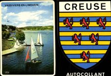 CPSM VASSIVIERE-en-LIMOUSIN CREUSE autocollant