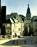 CPSM SARLAT place de la Liberté clocher cathédrale Saint-Sacerdos