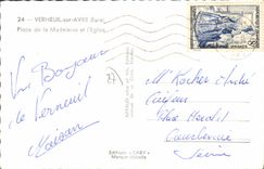 CPA Verneuil Sur Avre Place De La Madeleine Et I'Eglise