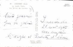 CPA Louviers Le Jardin Public Les Armes De Louviers
