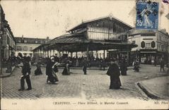 CPA Chartres Place Billard Le Marché Couvert