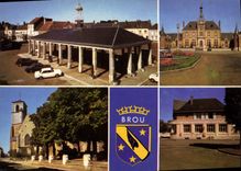 CPSM Brou La Halle L'Hotel De Ville poste