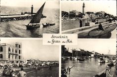 CPA Le Grau Du Roi port plage château