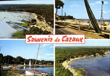 CPSM Cazaux Vue Aerienne La Plage La Belle Plage Vue Aerienne